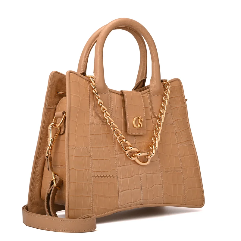 كارمن ستيفنز حقيبة جلدية منظمة بسلسلة